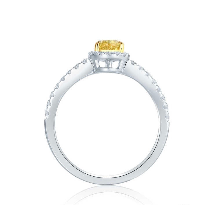 ペアシェイプ イエローダイヤモンドリング 約0.86ct k14イエローゴールド 1.92g 鑑定書付き