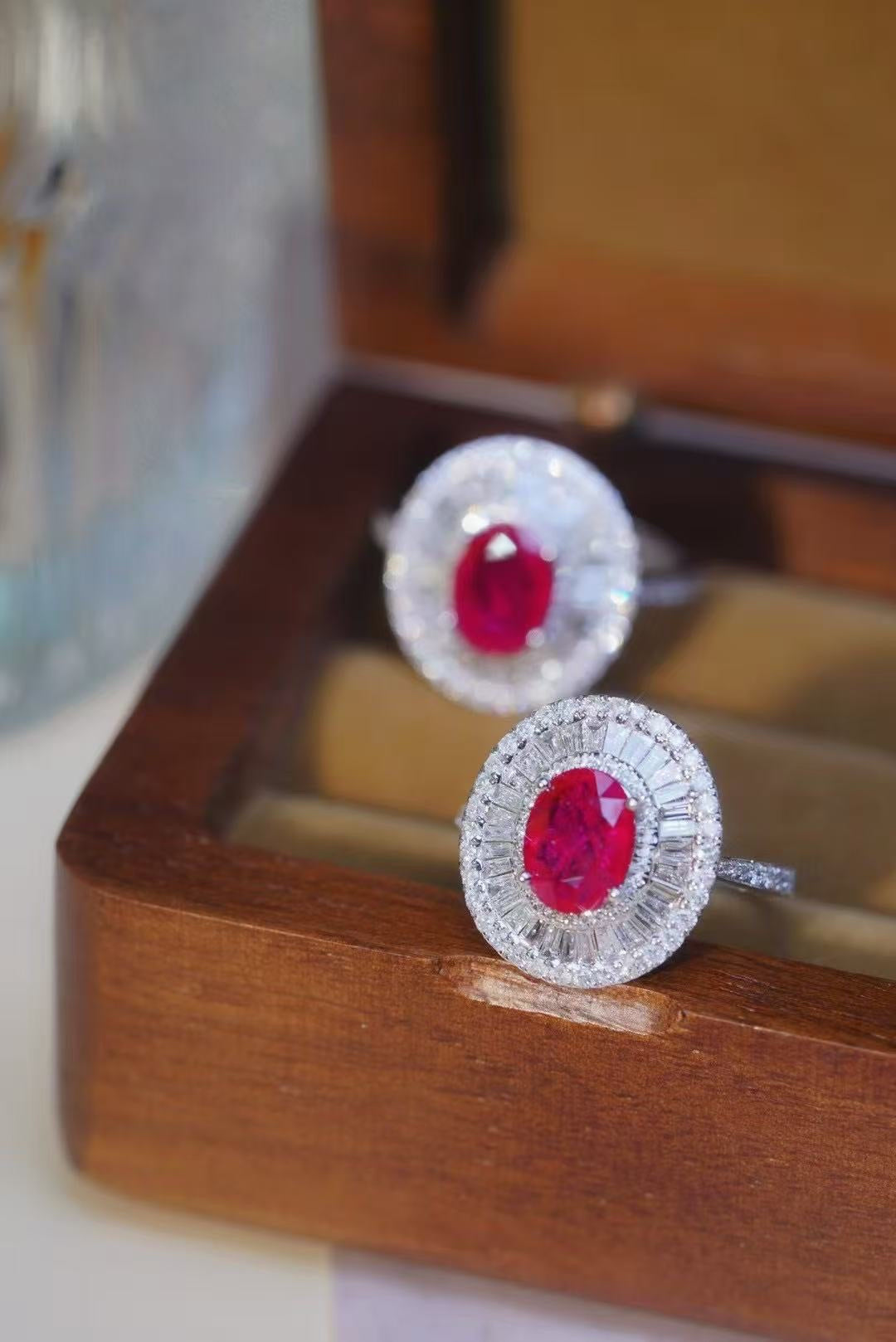 ルビーリング 1.15ct バケットダイヤ1ct