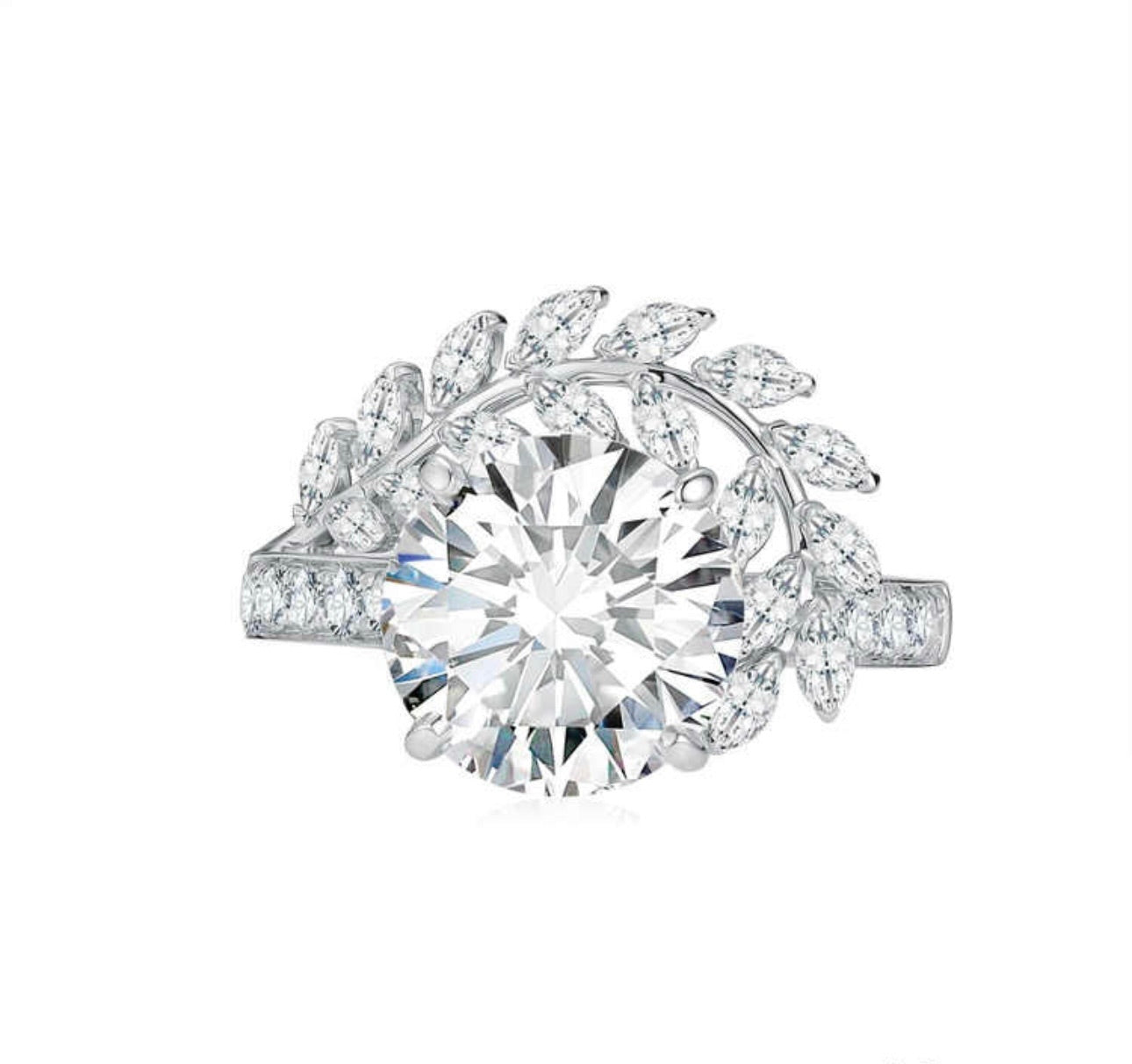 ビザンリング 主石5.003ct 副石1.193ct K18ホワイトゴールド 6.77g 鑑定書付き