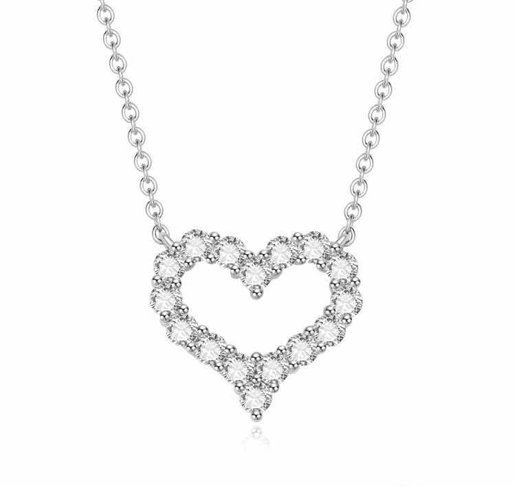 ダイヤモンドペンダントネックレス K9 ホワイトゴールド 0.628ct 45cm 2.682g