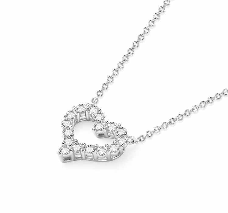 ダイヤモンドペンダントネックレス K9 ホワイトゴールド 0.628ct 45cm 2.682g