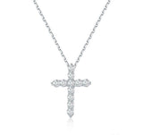 クロスネックレス s925 0.853ct チェーン45cm 総重量3.1cm 鑑定書付き