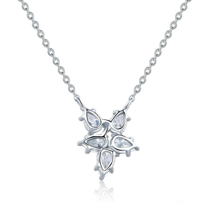 クラスターペンダントネックレス1.073ct 45cm Pt950 5.94g 鑑定書付き