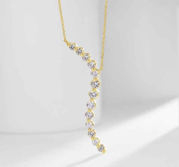 ドロップビーズネックレス 約0.9ct K14 2.49g 45cm