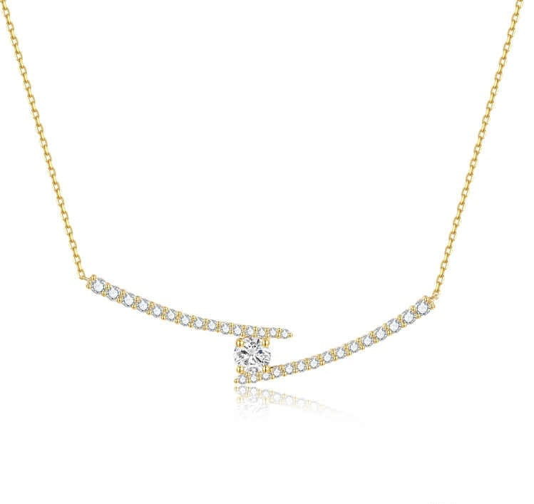 ドロップペンダントネックレス 約0.7ct K14イエローゴールド 2.246g 45cm 鑑定書あり