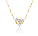 ハートペンダントネックレス 約0.6ct K14イエローゴールド 45cm  1.687g 鑑定書付き