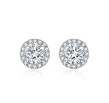 ハローピアス 主石1.016ct 副石0.201ct K18ホワイトゴールド 総重量2.02g