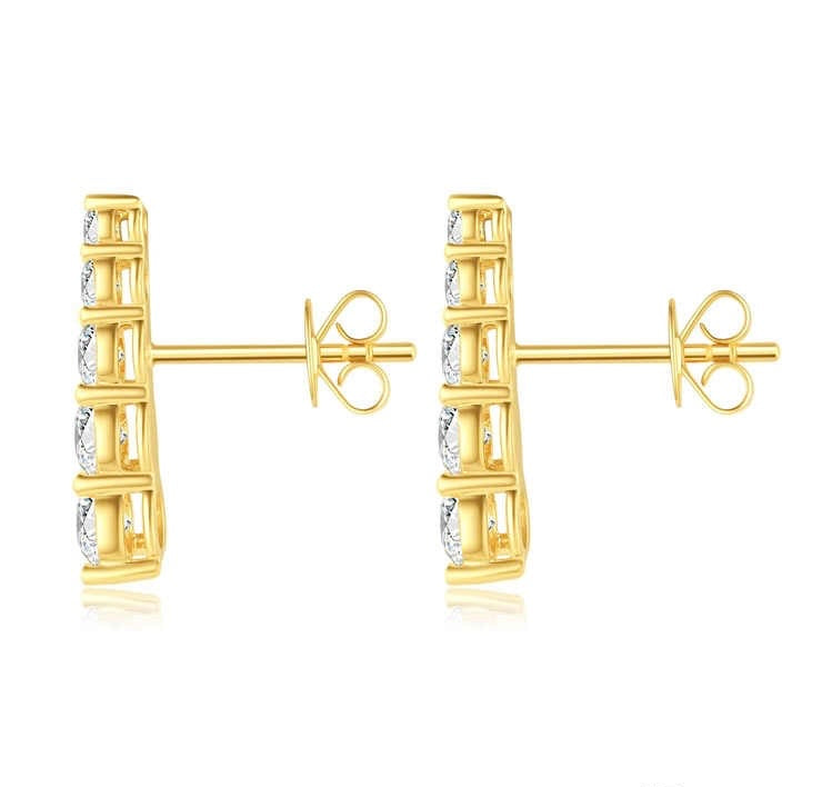グラデーションダングルピアス 1.129ct K18イエローゴールド ホワイトゴールドに変更可 総重量2.35g