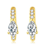 ティアドロップダングルピアス 主石0.380ct 副石 0.092ct K18イエローゴールド 総重量1.76g