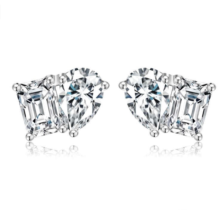 ミックスカットスタッドピアス 0.83ct K18イエローゴールド ホワイトゴールドに変更可 総重量1.24g