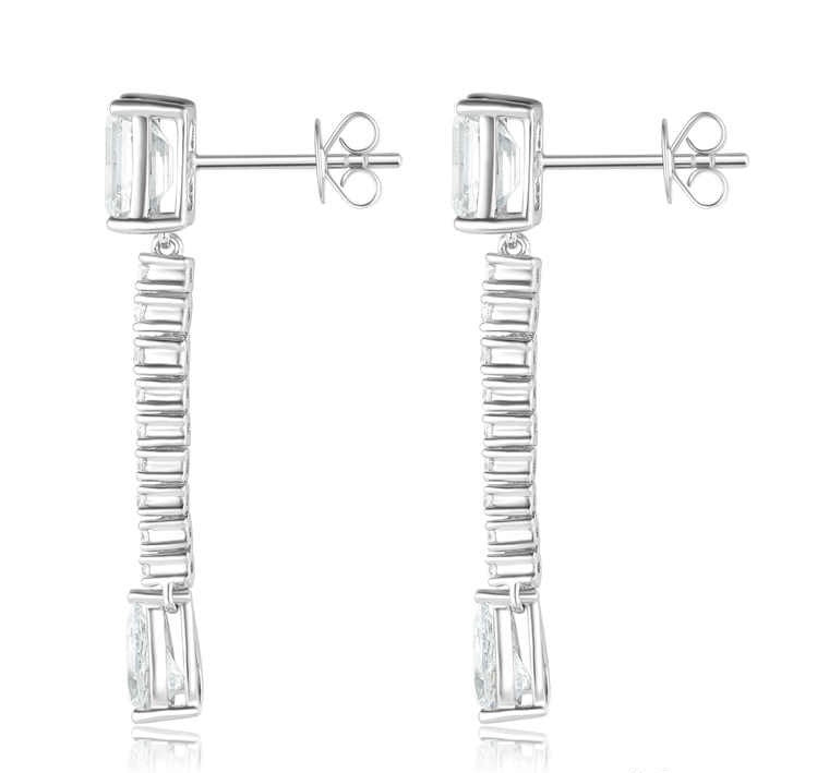 ハニカムティアドロップスタッドピアス 2.041ct 副石1.492ct K18イエローゴールド ホワイトゴールドに変更可 4.1g