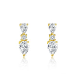 ミックスカットトリプルダングルピアス 0.398ct K18イエローゴールド 総重量1.06g