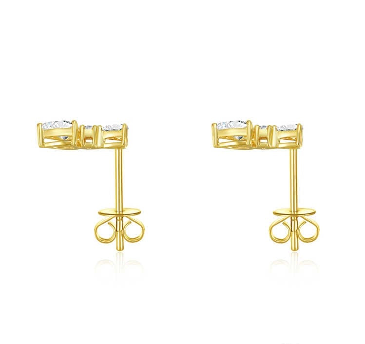 ミックスカットトリプルダングルピアス 0.398ct K18イエローゴールド 総重量1.06g
