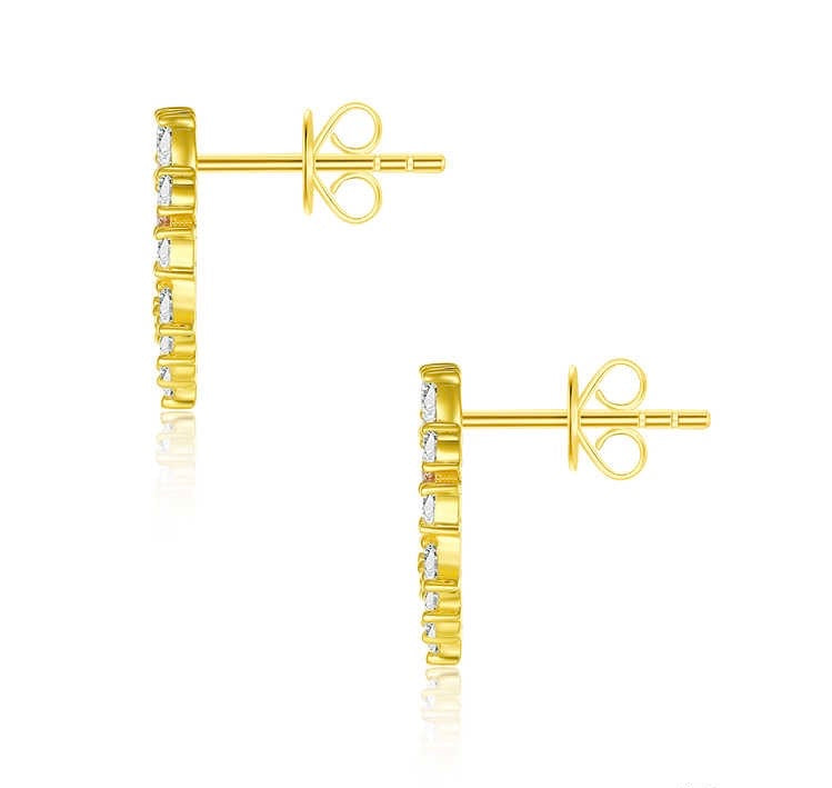 シーシェイプスタッドピアス 主石0.567ct 副石0.987ct K18イエローゴールド2.48g