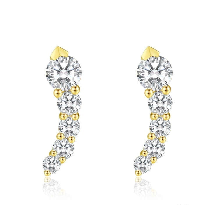 カスタムオーバルダングルピアス 主石0.446ct 副石0.37ct K14イエローゴールド 総重量1.597g