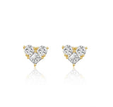 ハートシェイプスタッドピアス 主石0.204ct 副石0.306ct K14イエローゴールド 総重量1.074g