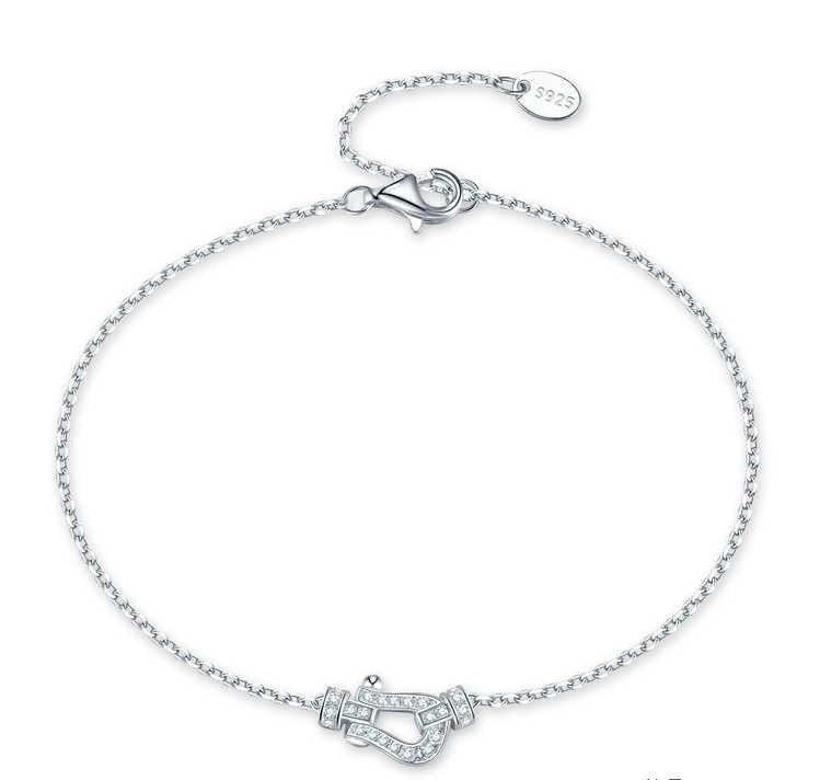 ホースシューブレスレット 0.1ct S925 18cm 総重量1.49g