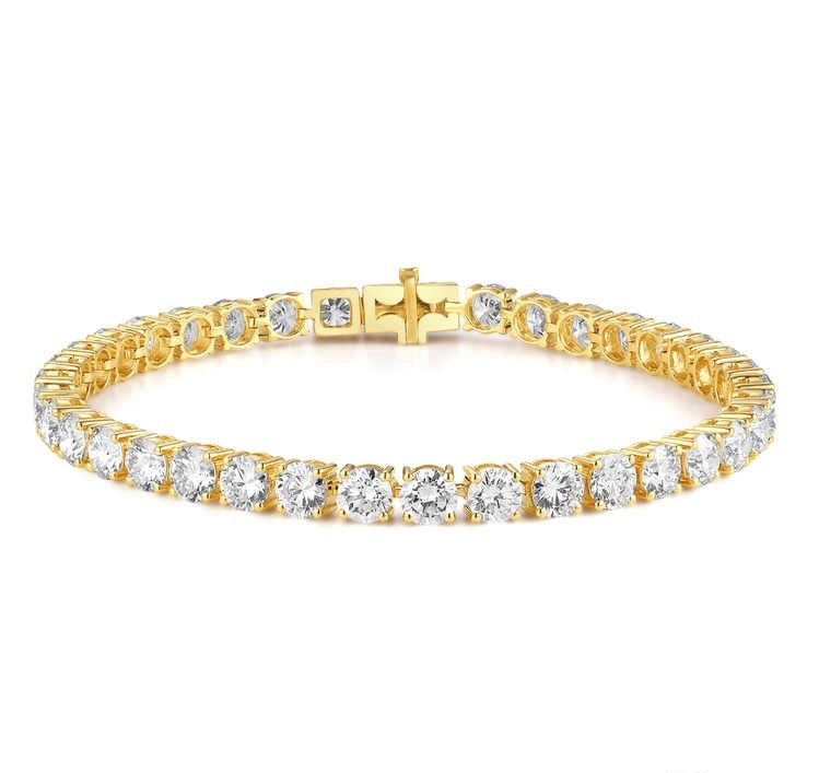 テニスブレスレット 5.234ct K14イエローゴールド 約18cm 総重量9.3cm