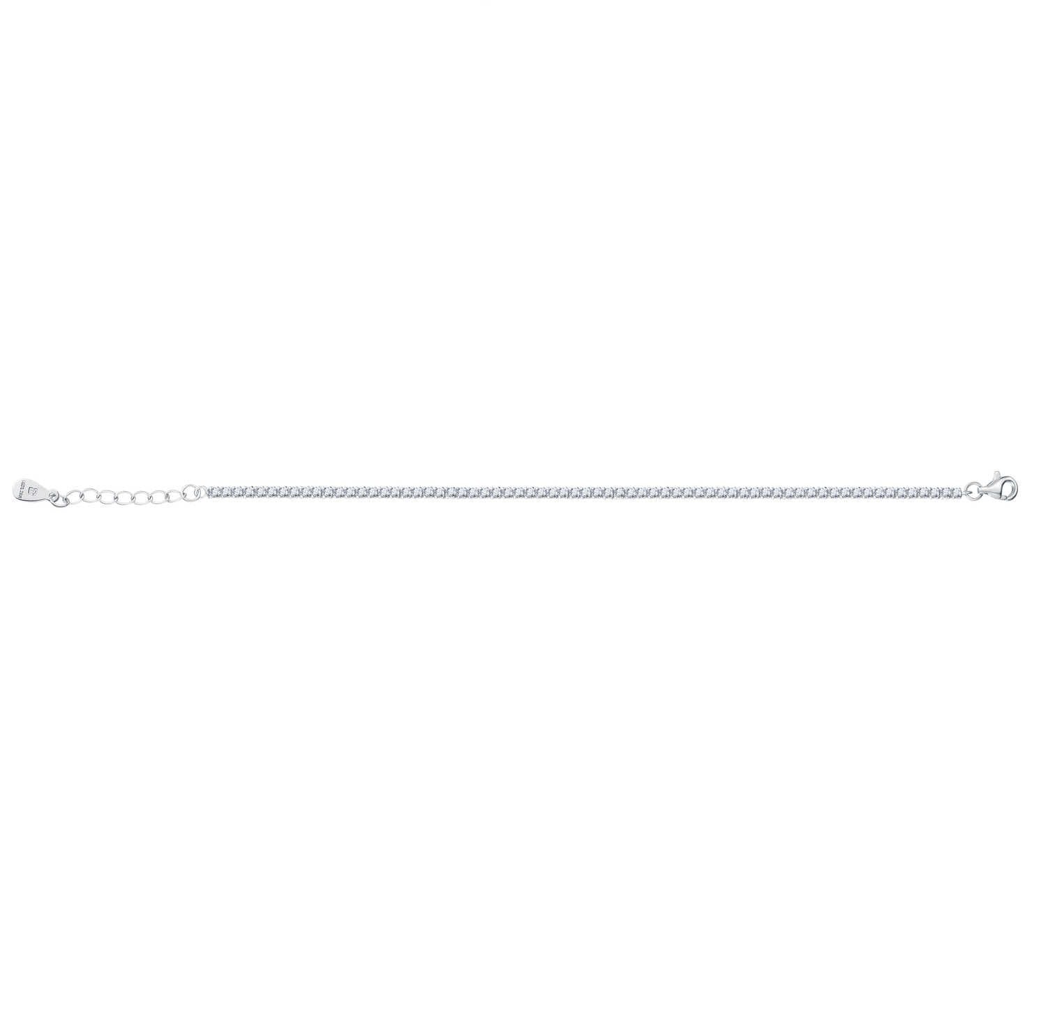 チェーンブレスレット フルダイヤ 1.28ct S925 イエローシルバーに変更可 総重量2.53g