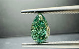 グリーンラボダイヤモンド 1.23ct ペアカット VS1 鑑定書付き