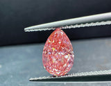 ピンクラボダイヤモンド 1.44ct ペアカット VVS2 鑑定書付き