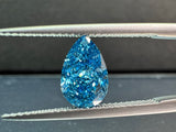 ブルーラボダイヤモンド 2.01ct ペアカット VS1 鑑定書付き